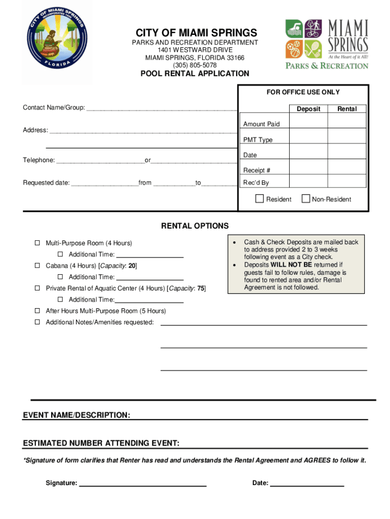Fillable Online Forms, Permits, and Applications City of Miami Springs ...