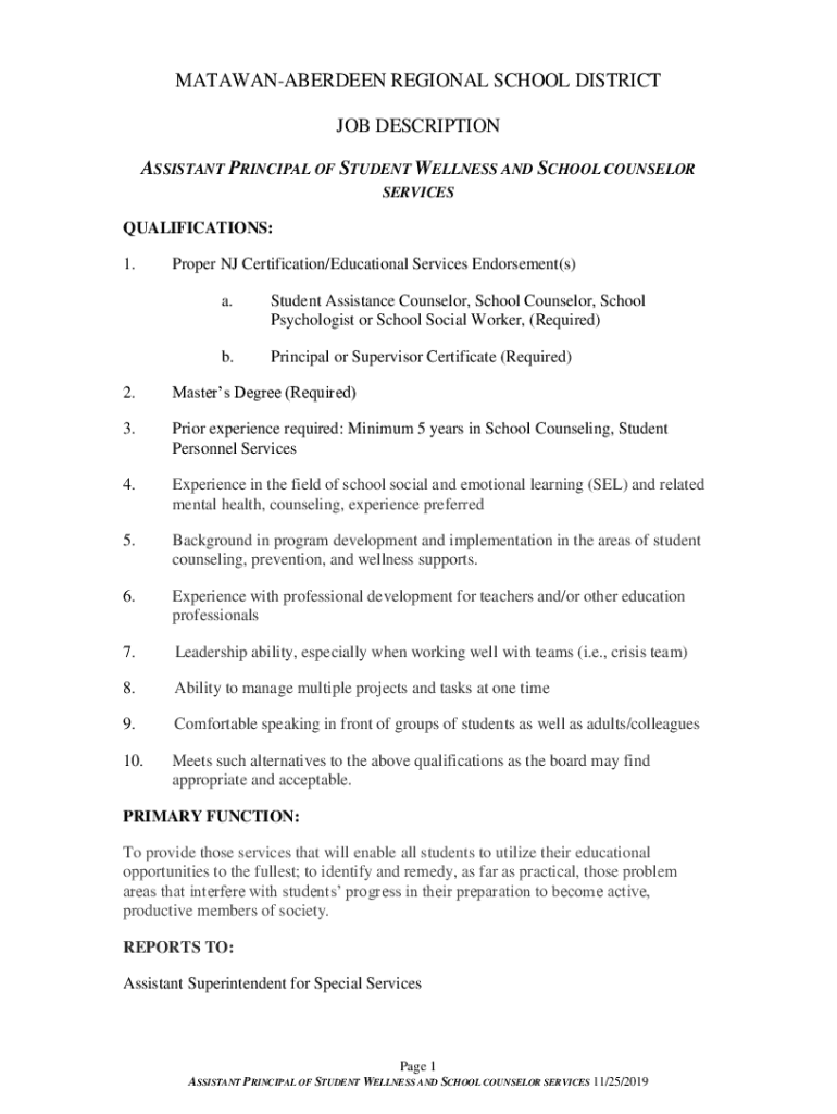 Fillable Online MATAWANABERDEEN REGIONAL SCHOOL DISTRICT Careers and