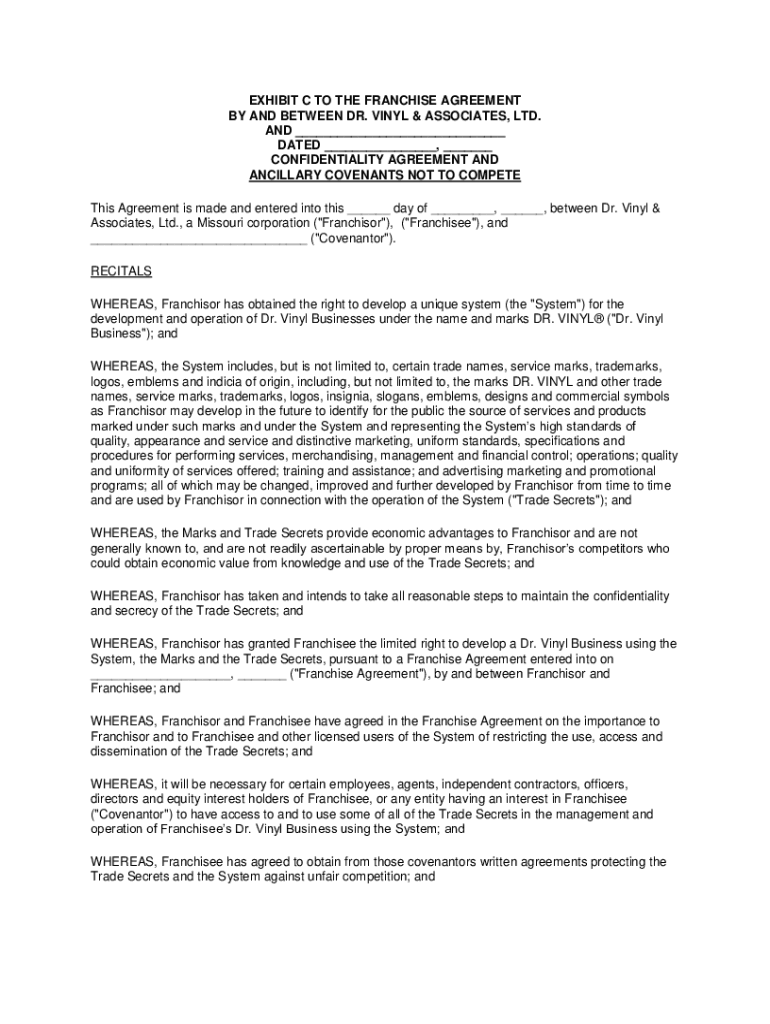 Fillable Online noncompete.com wp-content uploadsSample Non-Compete ...