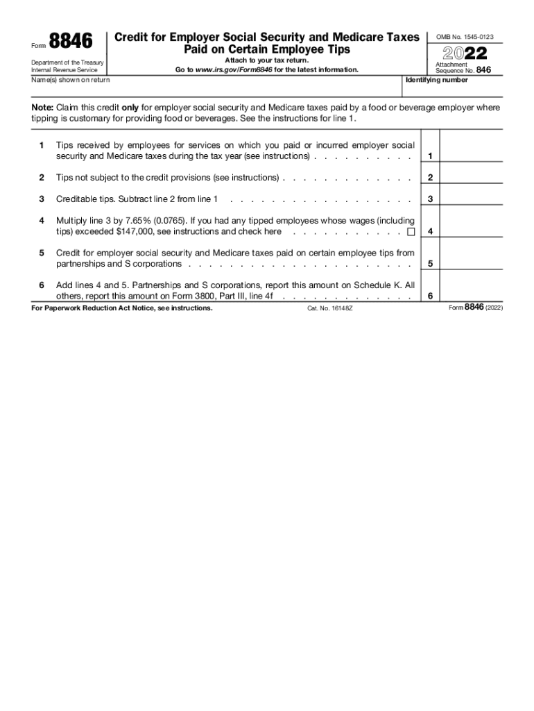 irs 8846 Preview on Page 1