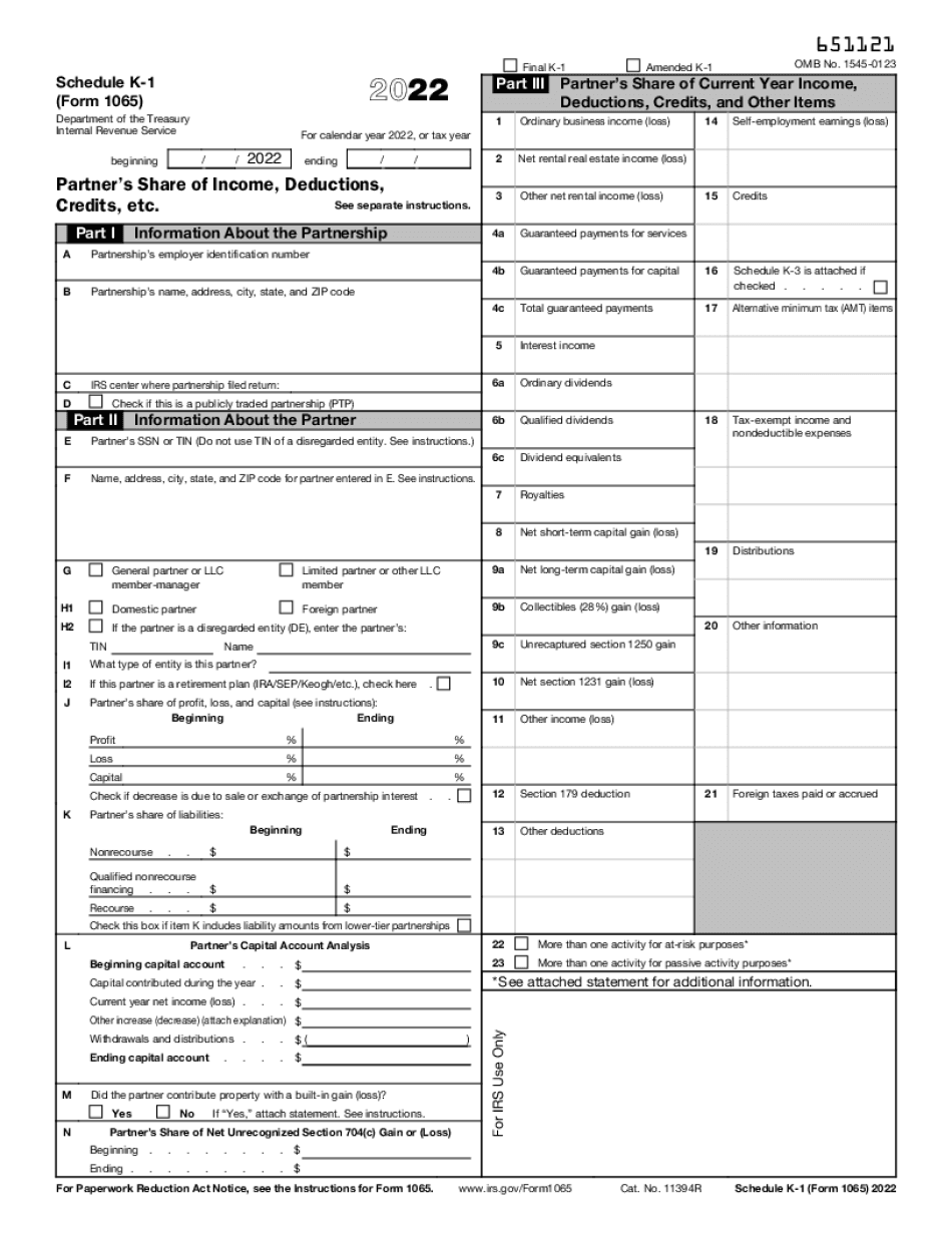 Schedule k 1 tax form what is it and who needs to know fill online