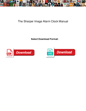 Fillable Online Sharper Image Easy-To-Read Digital Clock User Manual ...