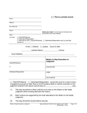 Motion to Stay Execution ofJudgment. Motion to Stay Execution ofJudgment