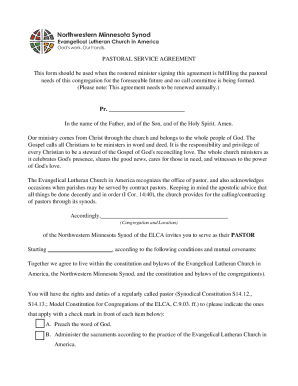 PASTORAL MINISTRY AGREEMENT - Cranfordville.com