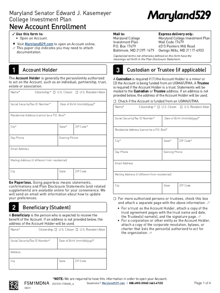 Fillable Online Maryland 529The Maryland Prepaid College Trust and The