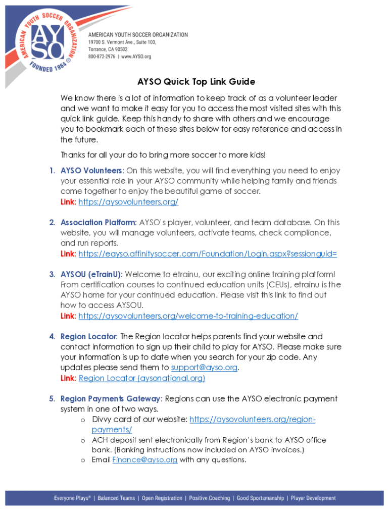 Fillable Online AYSO Game Cards for Effective Game Management - Soccer ...