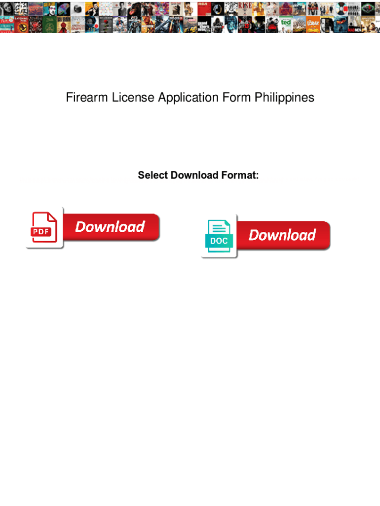 Fillable Online Firearm License Application Form Philippines. Firearm