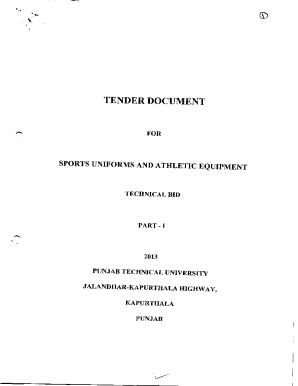 TENDER DOCUMENT - Punjab Technical University