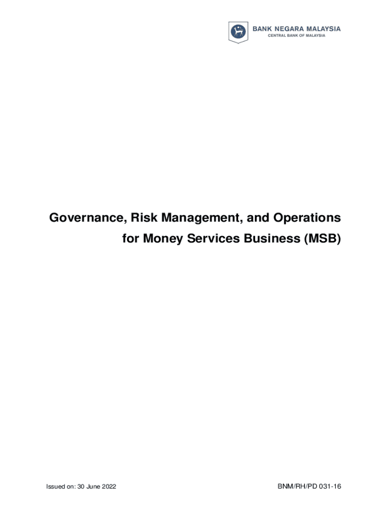 Fillable Online Governance, Risk Management, and Operations for Money ...