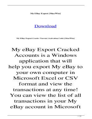 My eBay Export - FREE Download My eBay Export 1.2 Misc Internet