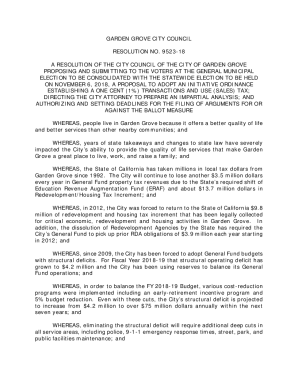 Fillable Online GARDEN GROVE CITY COUNCIL RESOLUTION NO. A RESOLUTION ...