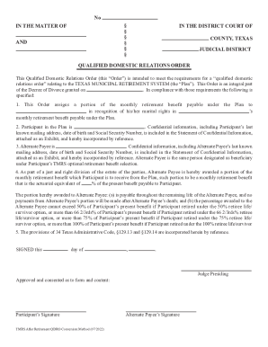Texas Qualified Domestic Relations Order