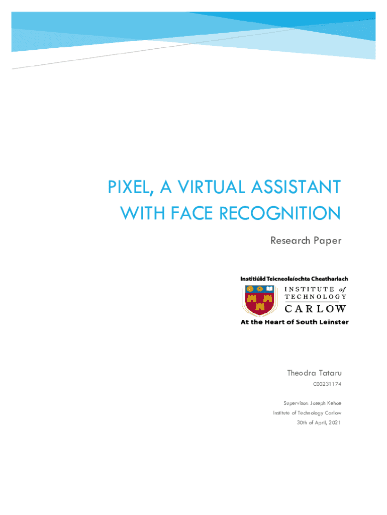 Fillable Online Pixel, A Virtual Assistant with face recognition
