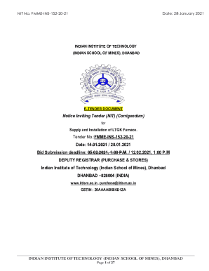 NIT No. FMME-INS-152-20-21 Date - IIT (ISM) Dhanbad