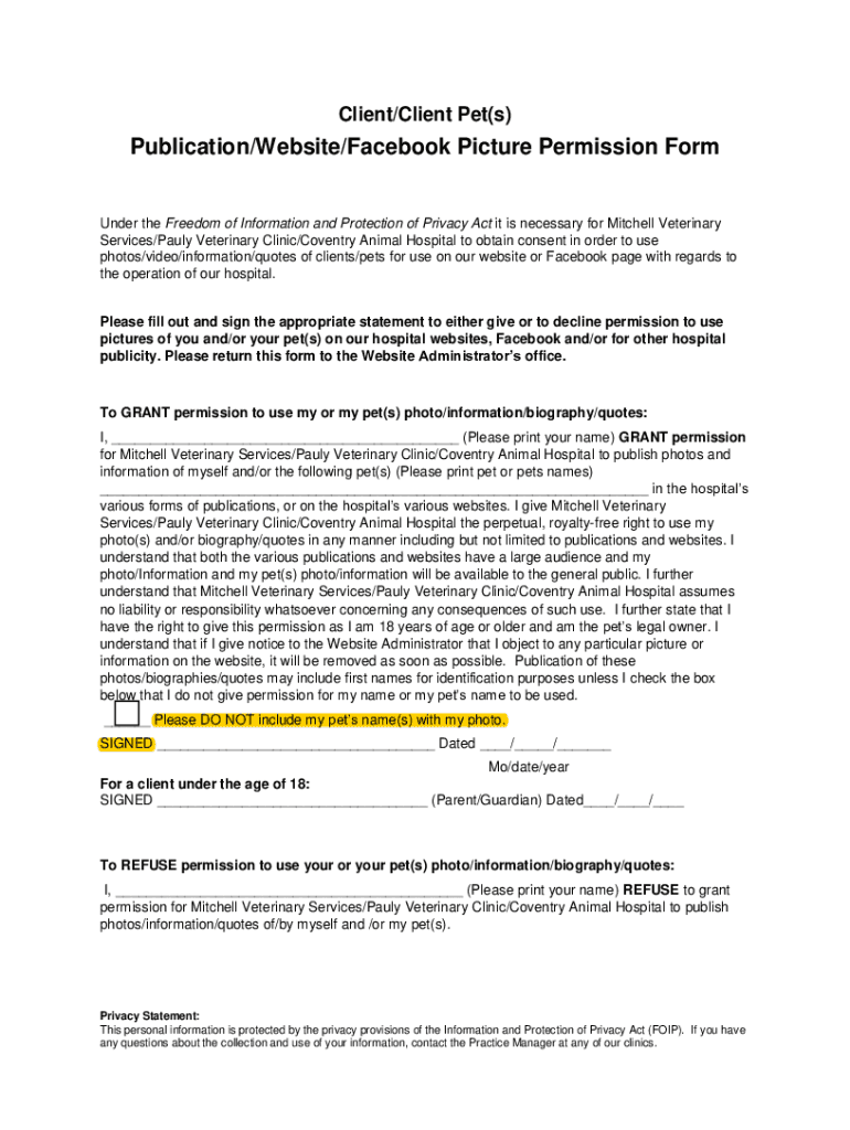 Fillable Online Getting Permission to Photograph Patients with Consent Form Template Fax Email