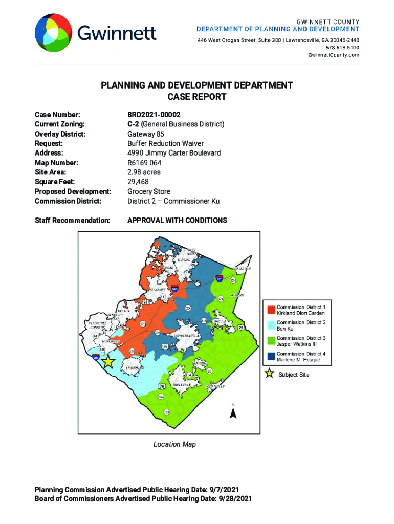 Fillable Online Planning and Development - Gwinnett Gwinnett County Fax ...