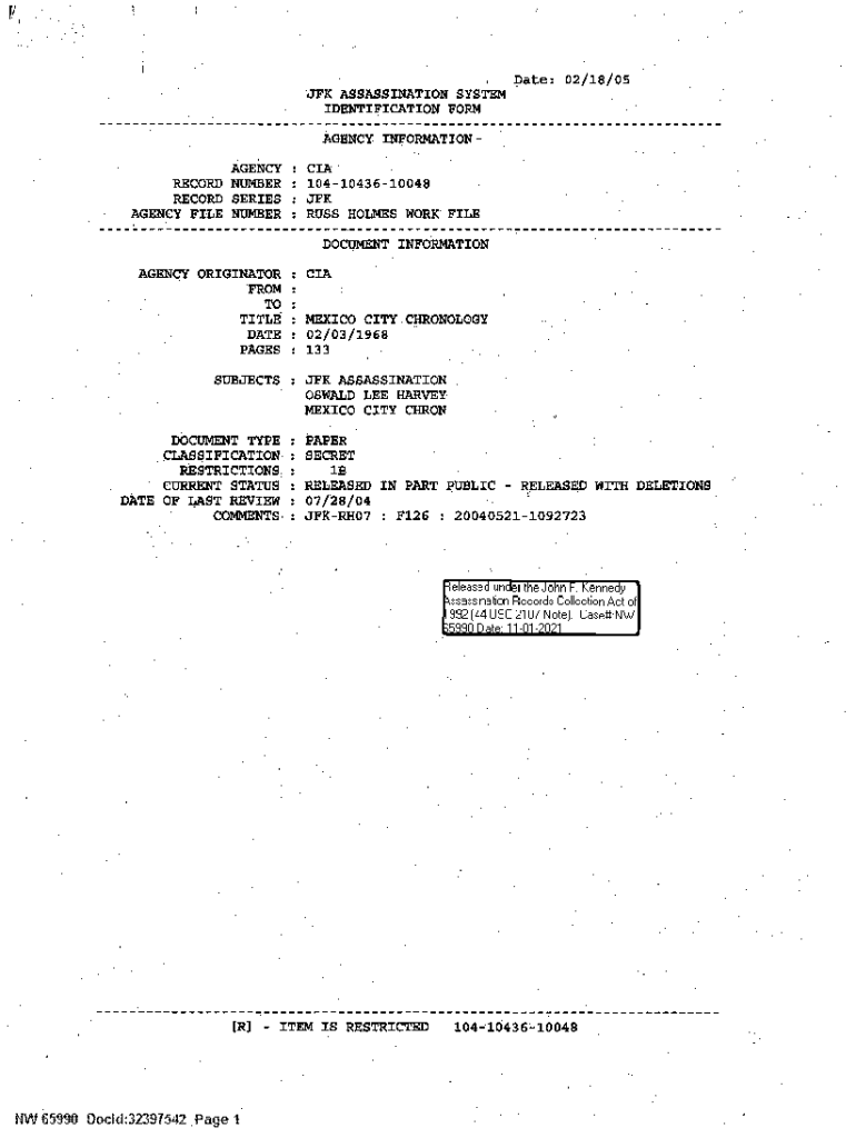 Fillable Online JFK Assassination RemasteredMilitary.comAssassination ...
