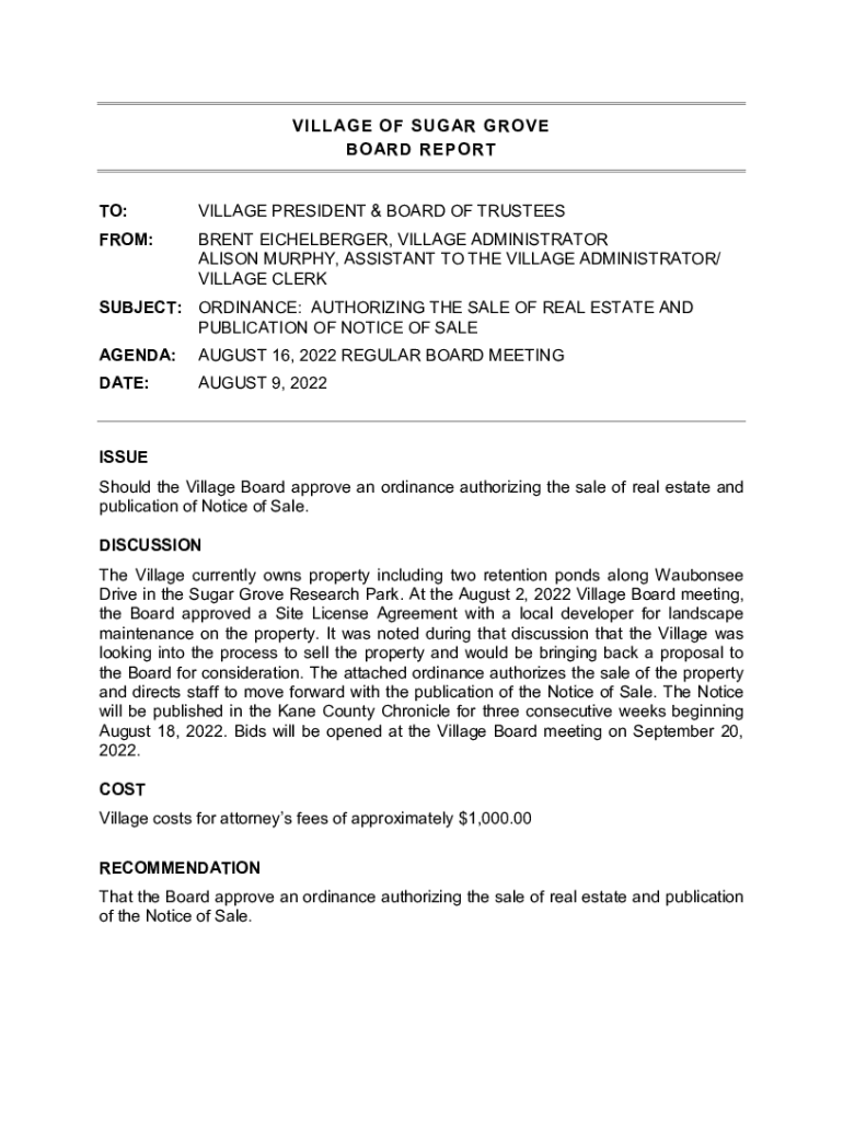 Fillable Online BRENT EICHELBERGER, VILLAGE ADMINISTRATOR Fax Email