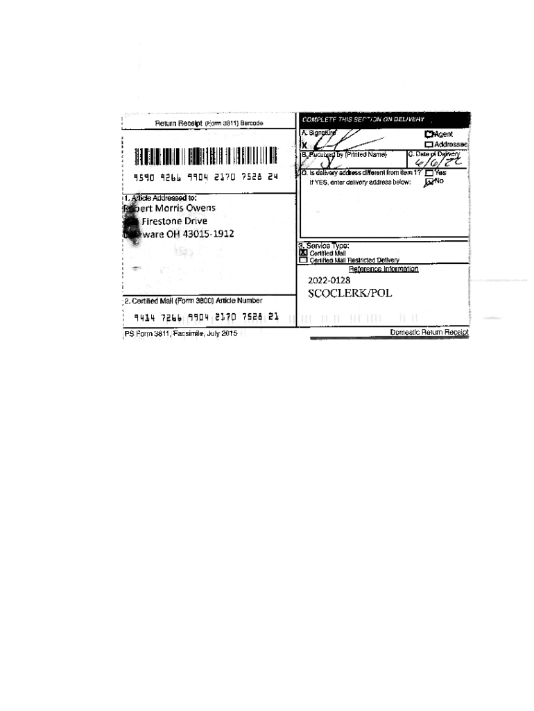 Fillable Online What is Electronic Return Receipt? USPS Fax Email