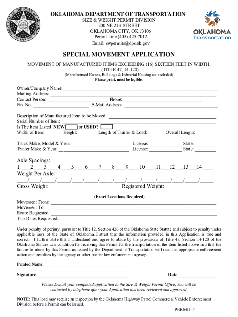 oklahoma special movement Preview on Page 1