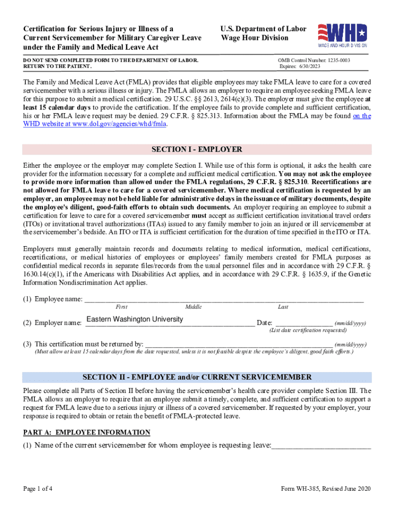 Fillable Online Fact Sheet 28M(a) Military Caregiver Leave for a