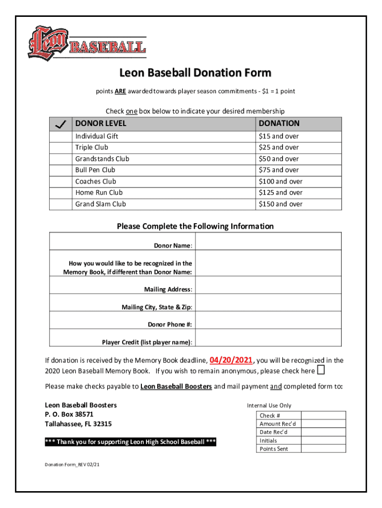 Fillable Online Baseball Donation Request Letter Fill Out and Sign