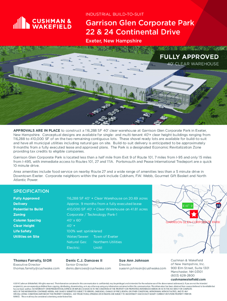 Fillable Online 22 Continental Drive, Exeter Industrial Space For Lease Fax Email Print
