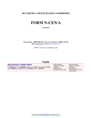 USAA MUTUAL FUNDS TRUST Form N-CEN/A Filed 2022-03-25. Accession Number