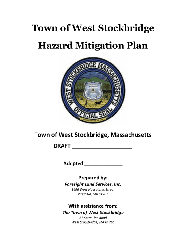Fillable Online Town of West Stockbridge Hazard Mitigation Plan Fax