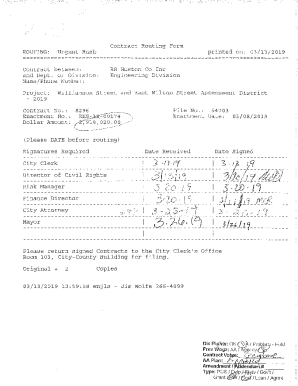 Fillable Online Contract Routing Form ROUTING: Routine printed on: 04 ...