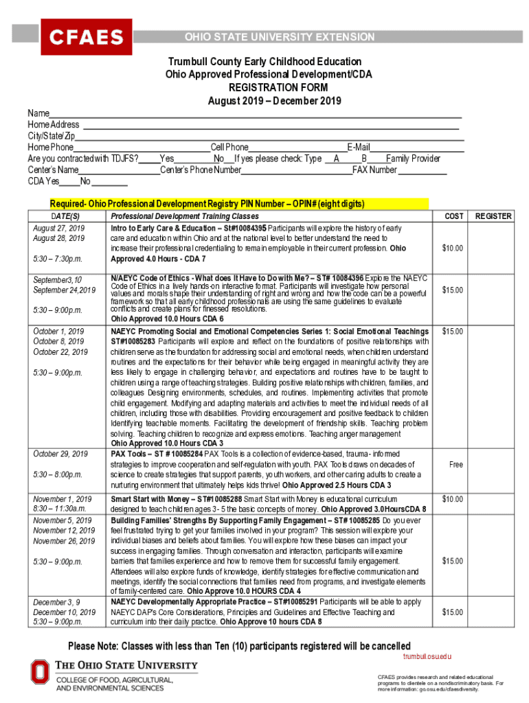 Fillable Online Online Associates Degree in Early Childhood