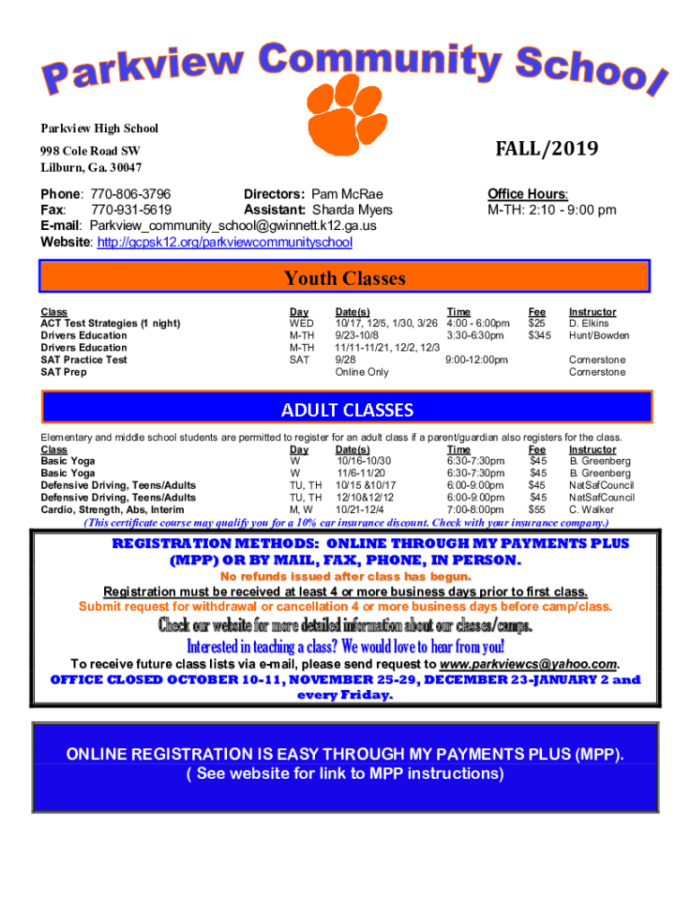 Fillable Online Parkview High School in Lilburn, GA US News Best High