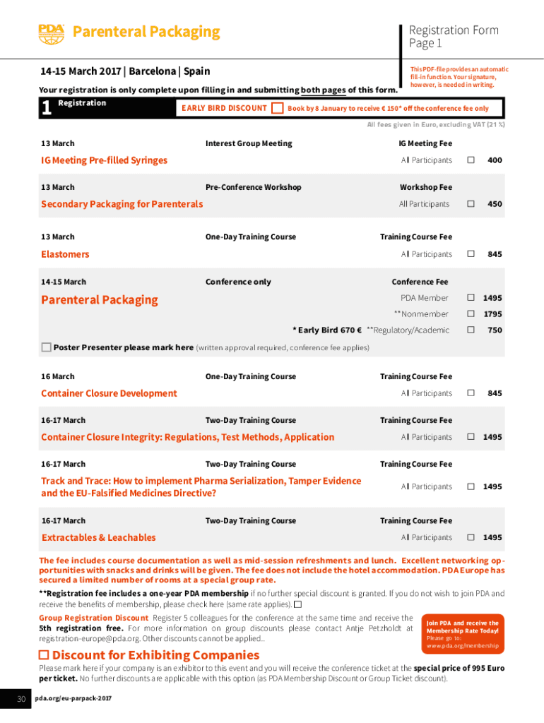Fillable Online 2023 PDA Universe of PreFilled Syringes and Injection