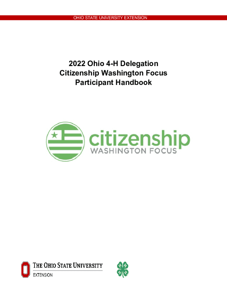 Fillable Online 2022 Ohio 4H Delegation Citizenship Washington Focus