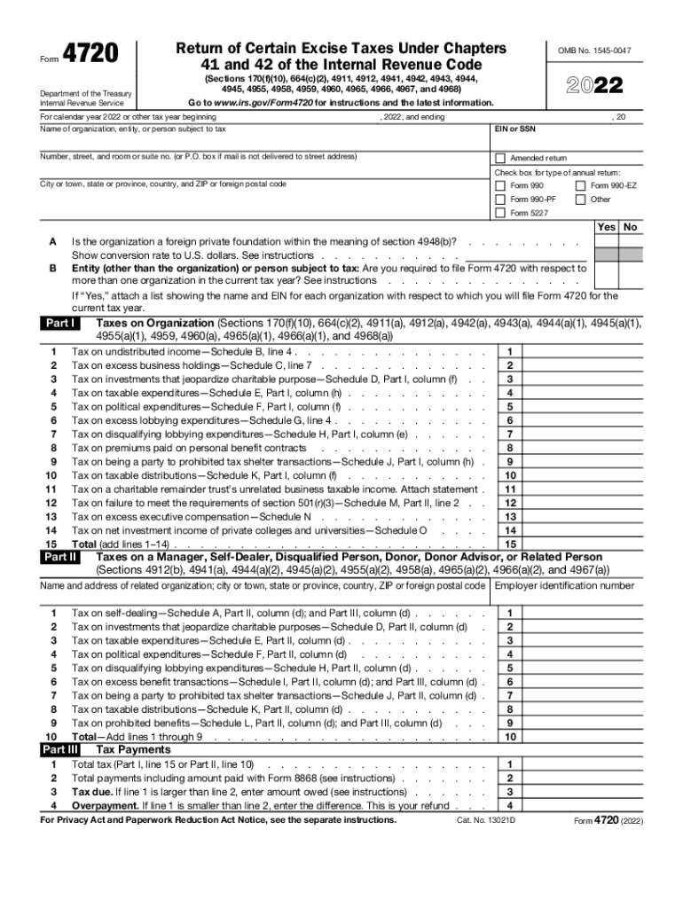 form 4720 Preview on Page 1.