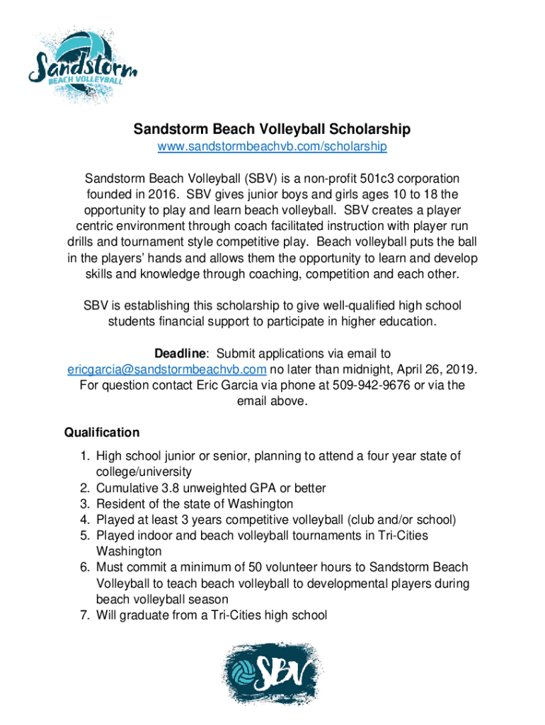 Fillable Online SandStorm Beach VB (Sandstorm Beach Volleyball, Tri