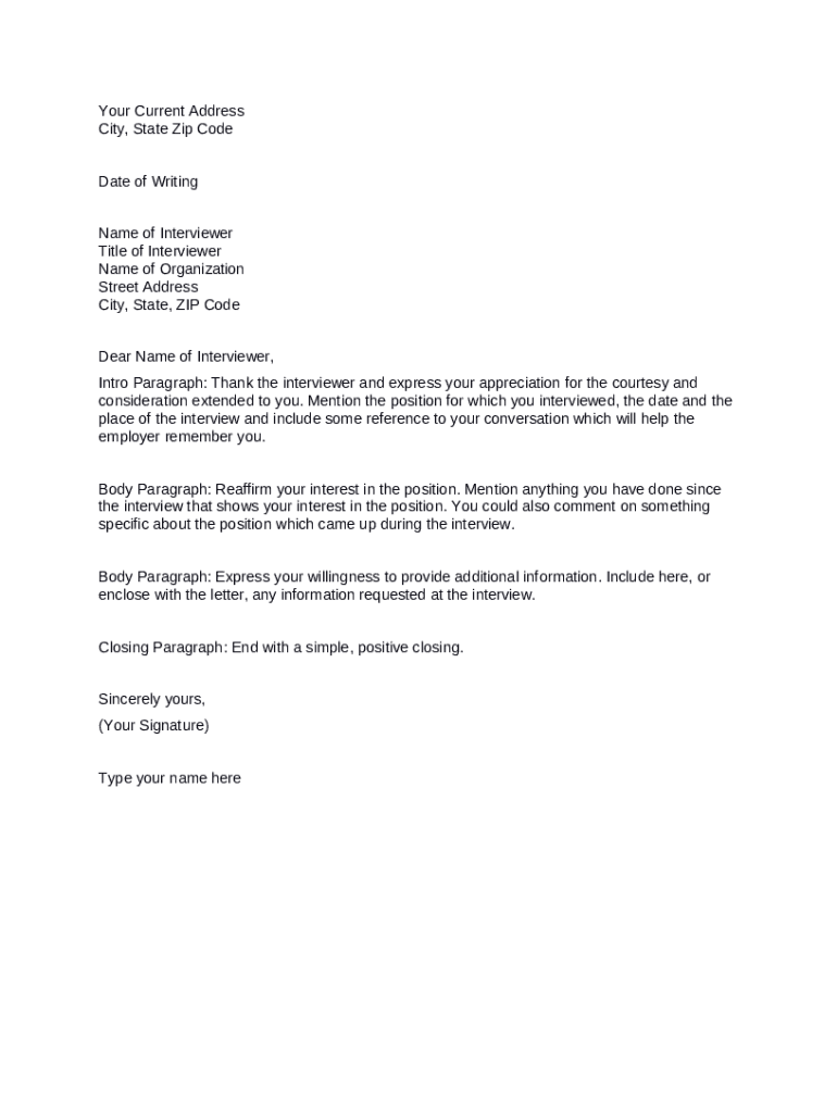 Thank You Letter Template A template for writing a thank you letter Thank You Letter Template A template for writing a thank you letter