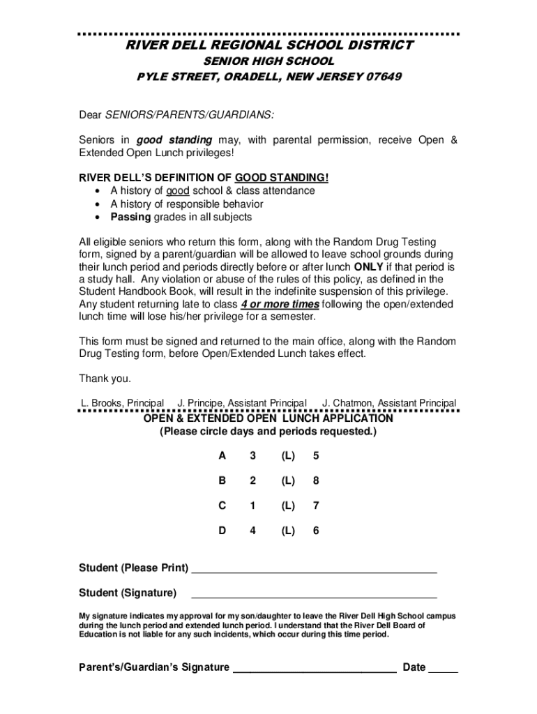 Fillable Online River Dell Regional High School in Oradell, NJ US