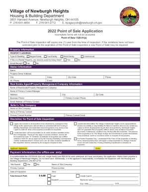 Point of Sale Inspection Form