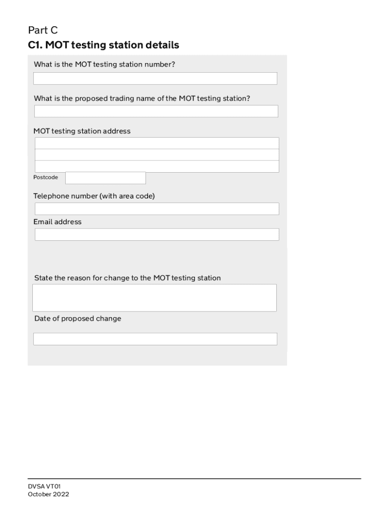 Fillable Online MOT testing guide for test stations Abbreviations and