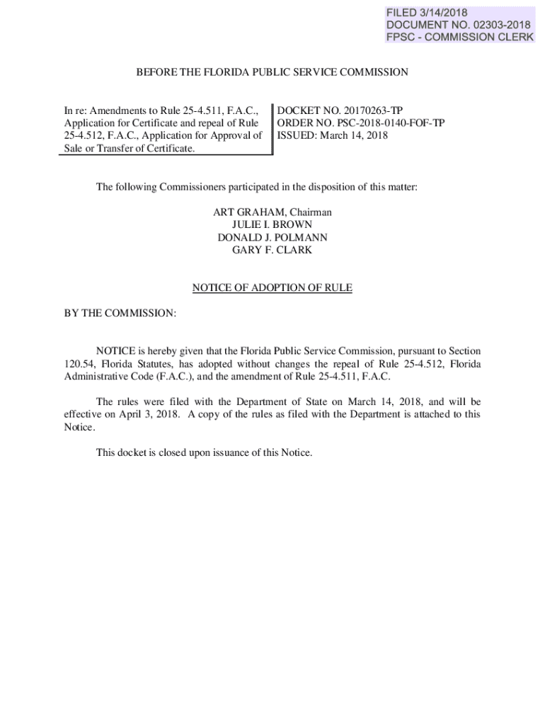 Fillable Online In Re Amendments to Florida Rule of Civil Procedure 1.