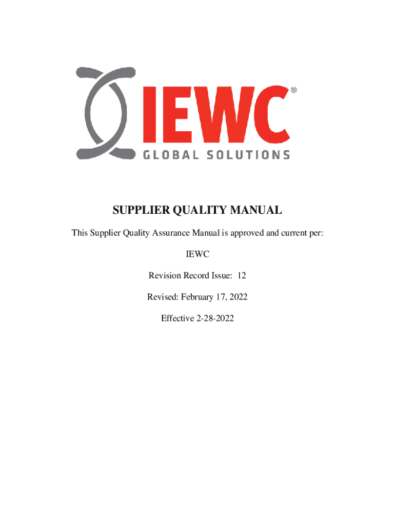 Fillable Online Supplier Quality Manual (SQM) Weir GroupSupplier
