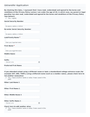 Fillable Online Ustransfer Application - applytexas.org Fax Email Print ...
