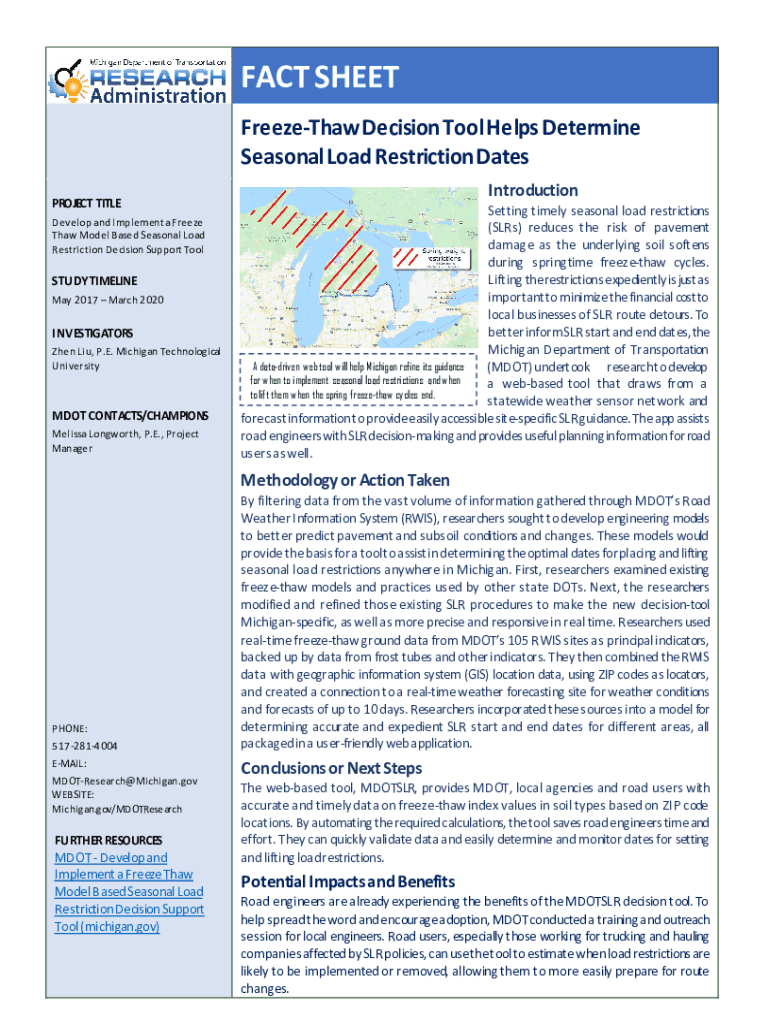 Fillable Online research transportation FACT SHEET - Freeze-Thaw ...
