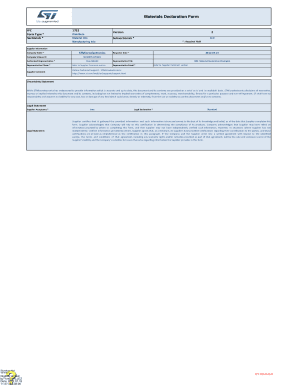 Fillable Online Material Declaration Form - Fill and Sign Printable ...