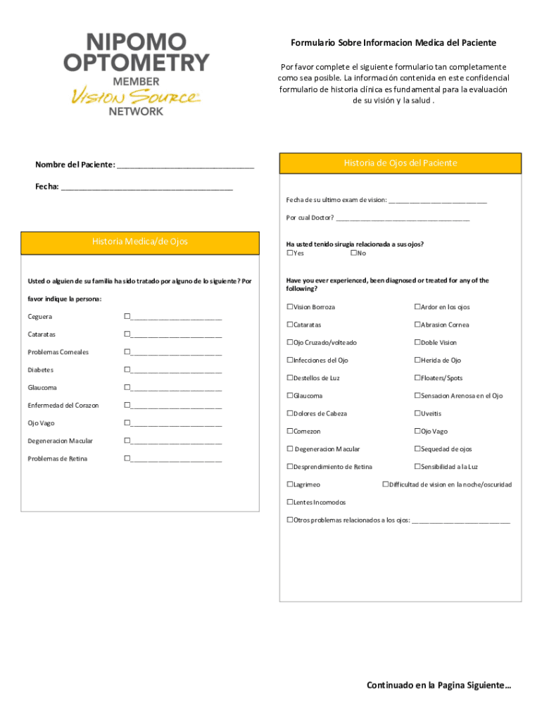 formulario de ingreso de pacientes word Preview on Page 1