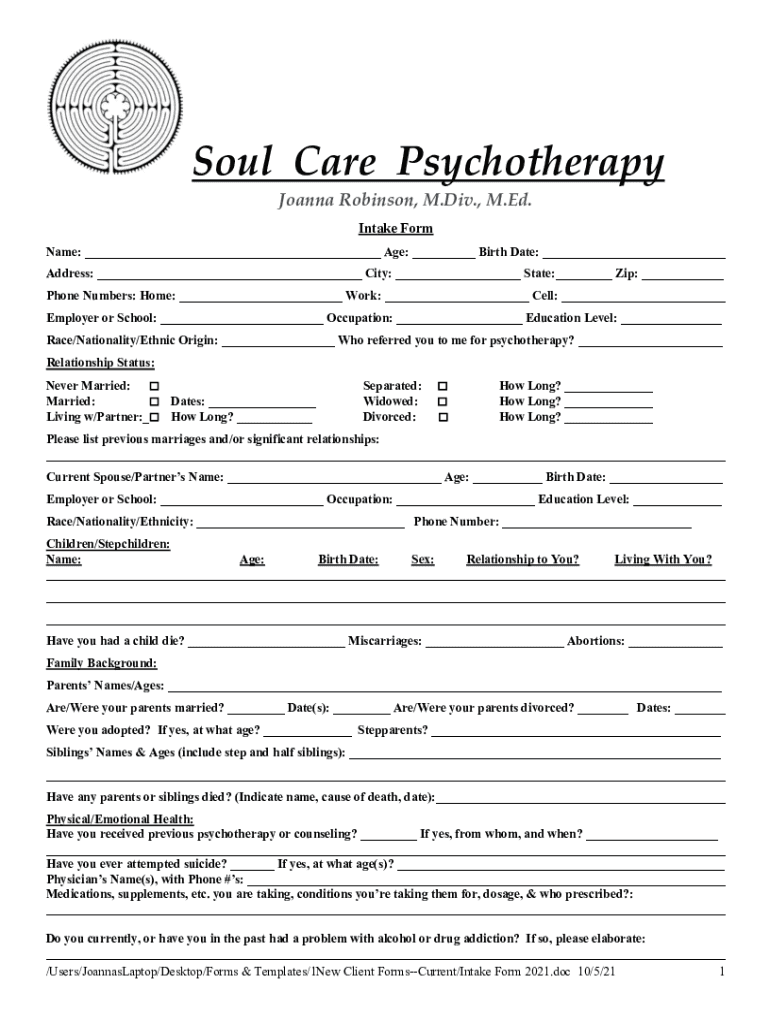 Welcome to Soul Care Psychotherapy - Soul Care Psychotherapy Preview on Page 1