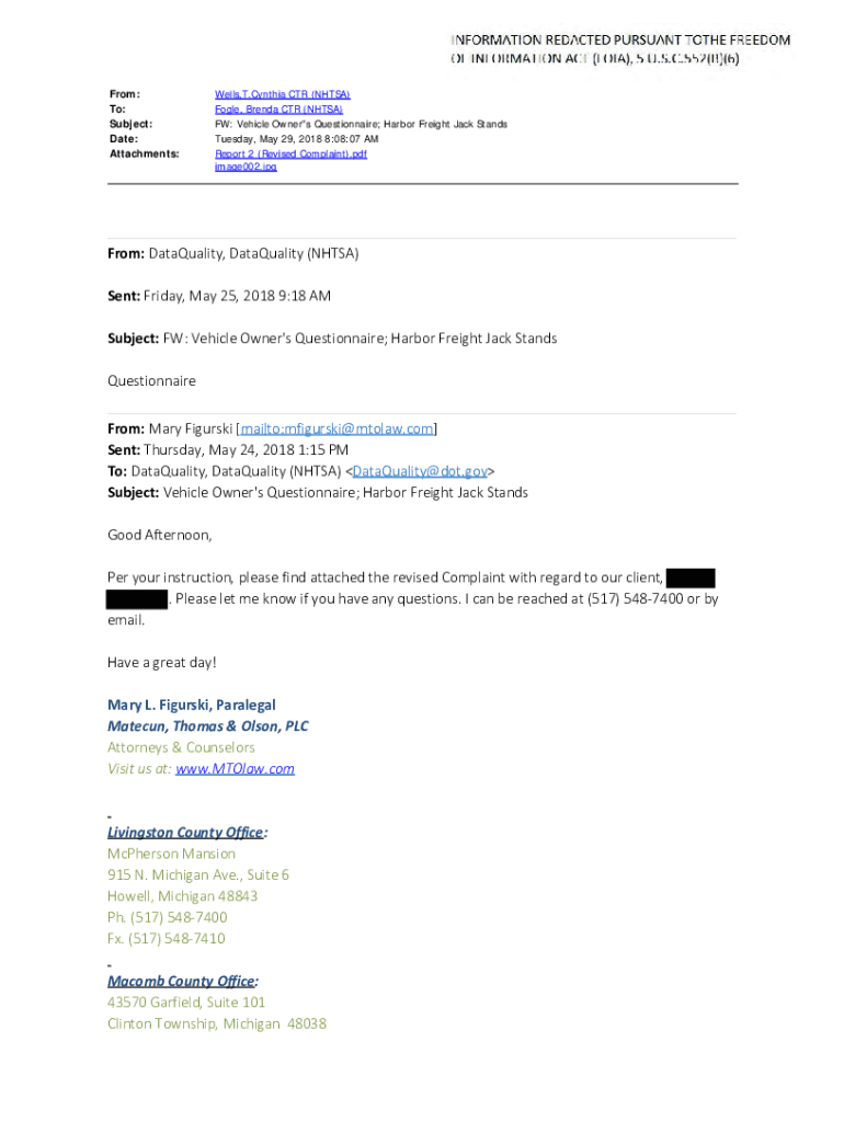 Fillable Online FW Vehicle Owner's Questionnaire; Harbor Freight Jack