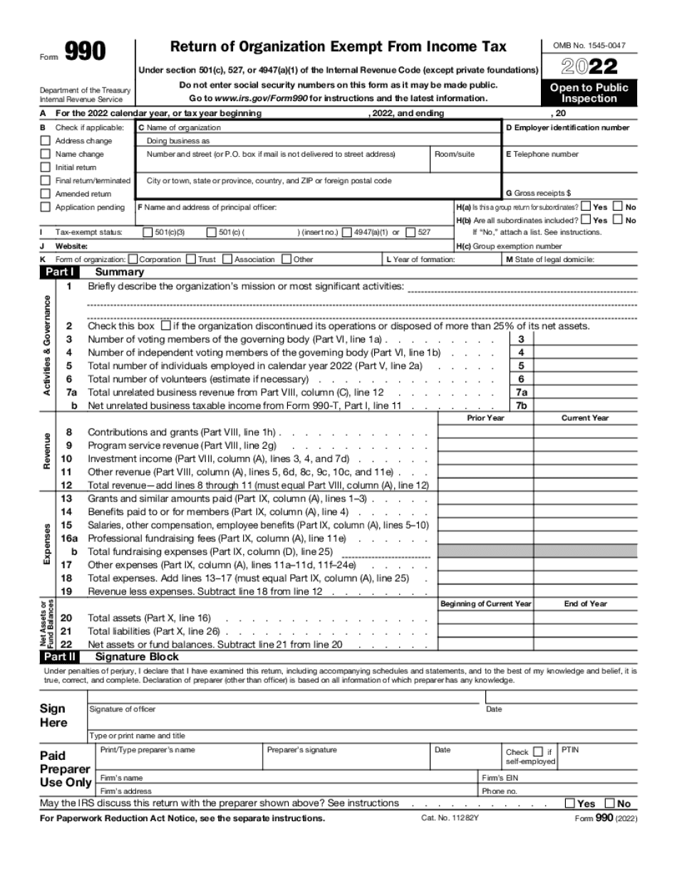 Type On Form IRS-990