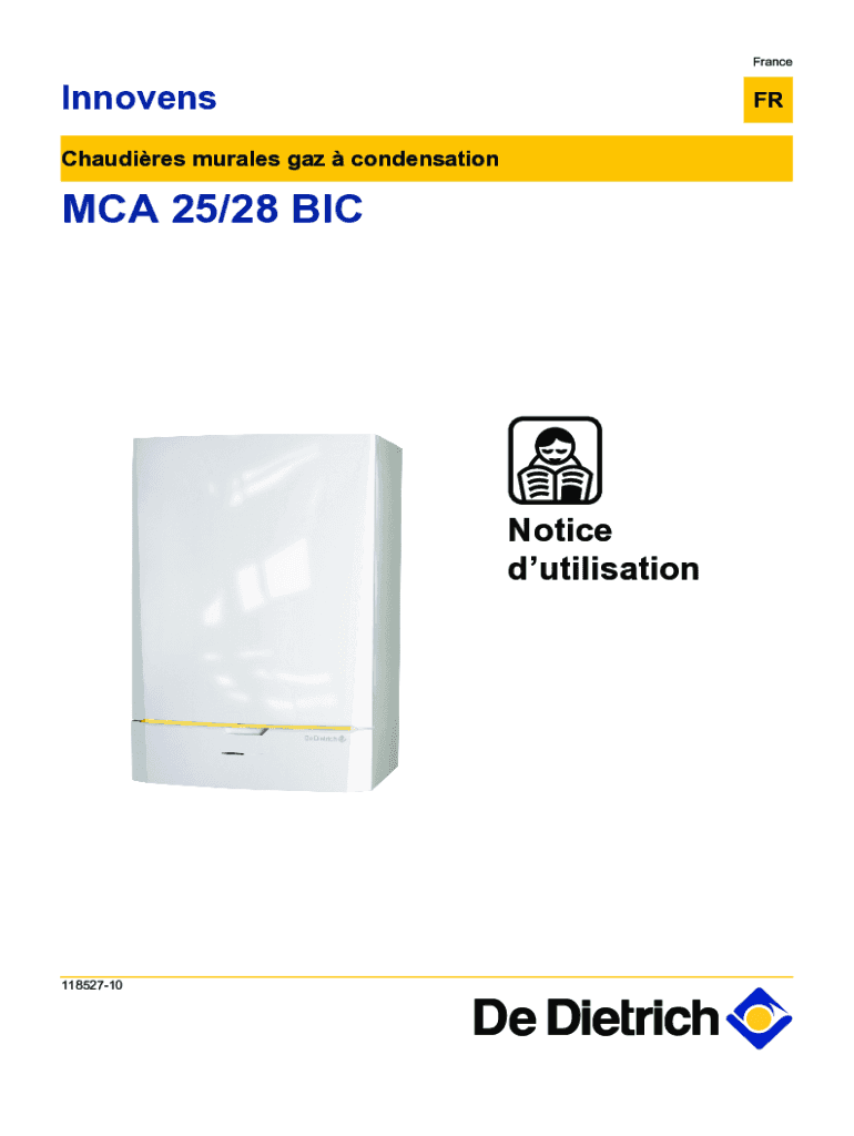 Fillable Online Chaudiregaz condensation murale INOA GREEN ULTRA 25 FF